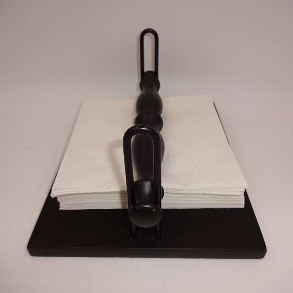 Black Wood Matt Carr Umbra Design Napkin Holder 9" x 7" x 4.5" - Picture 2 of 9